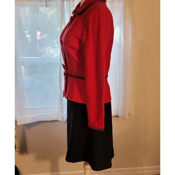 Peck & Peck Vintage Red Retro Jacket Nubbly Weave Classic Retro sz 4 - Picture 2 of 12